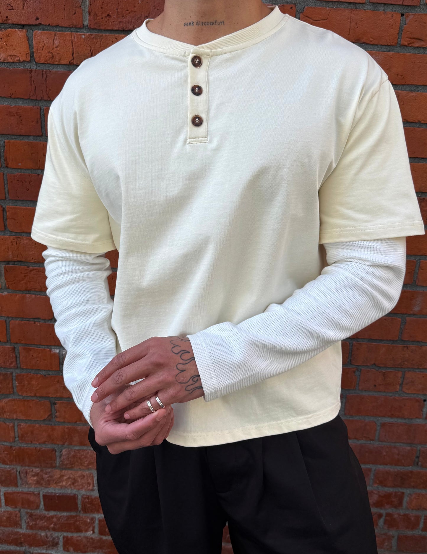 Double-Sleeve Henley Tee
